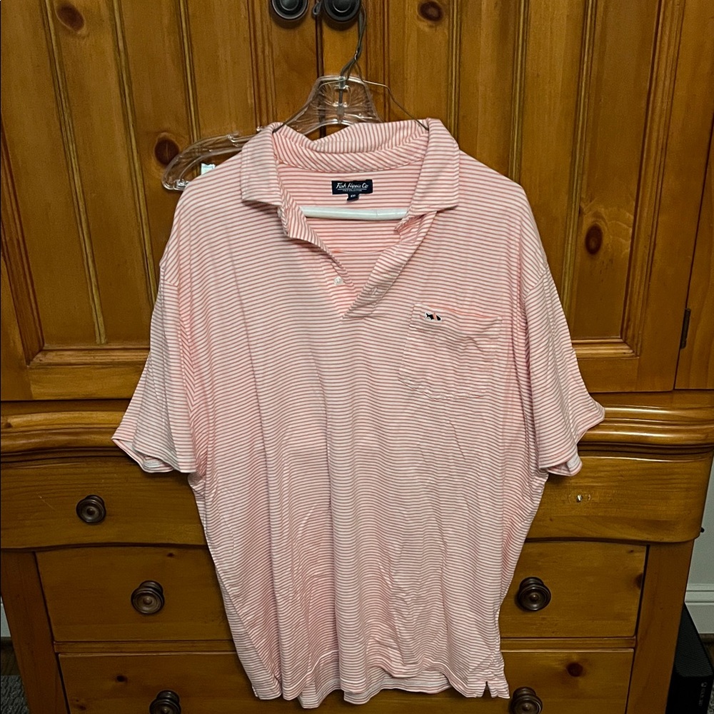Columbia Men's Pink Striped Polo Shirt
